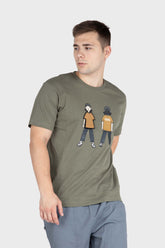 Men's Graphic Panel Short Sleeve Cotton T-Shirt