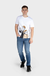 Men's Graphic Panel Short Sleeve Cotton T-Shirt