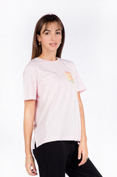 Ladies Short Sleeve Printed T-Shirt - Pink
