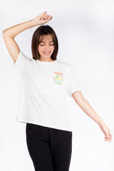 Ladies Short Sleeve Printed T-Shirt - White