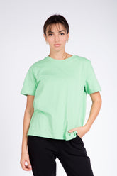 Ladies Essentials Basic Cotton Knitted T-Shirt- Light Green