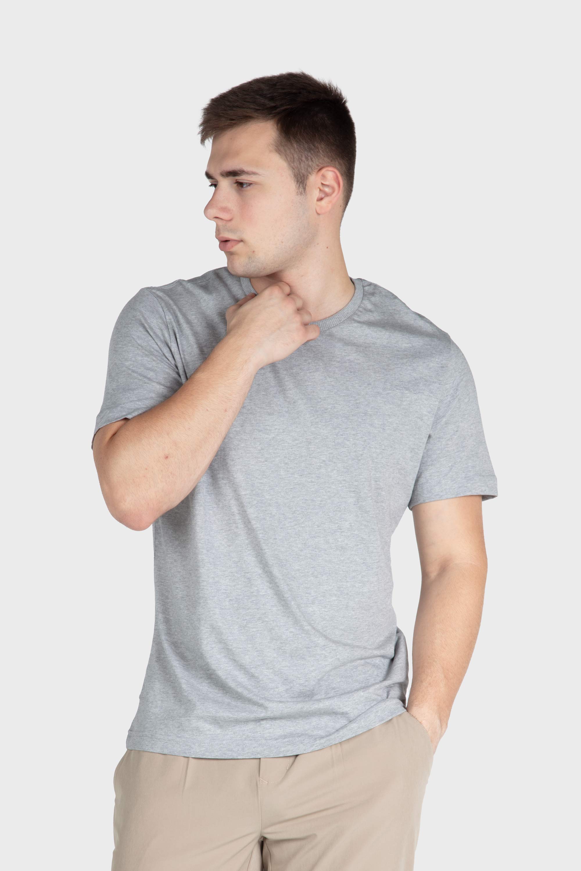 Men's Basic Essentials Short Sleeve Cotton Knitted T-Shirt