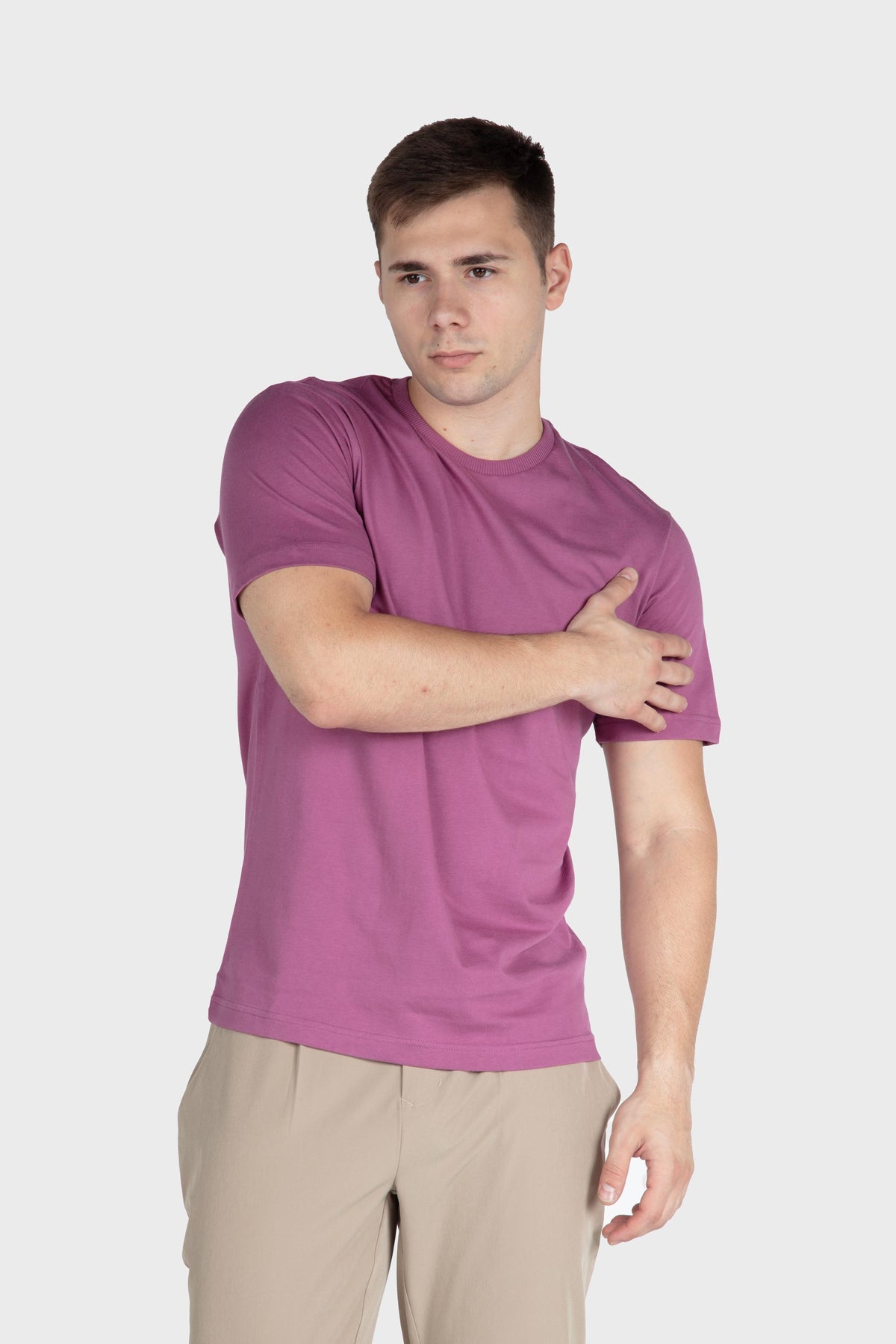 Men's Basic Cotton T-Shirt - Purple