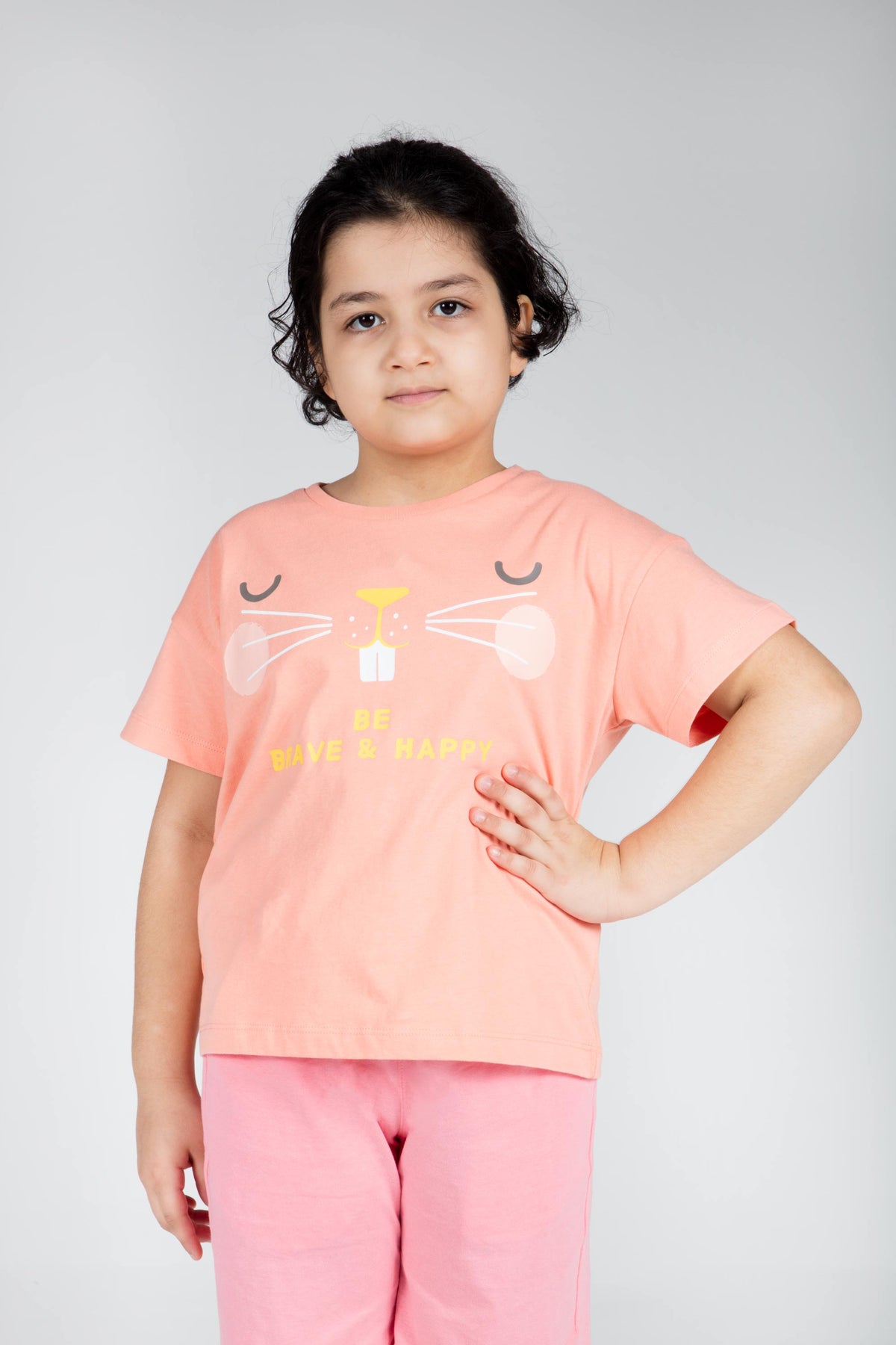 Girls Essentials Printed Cotton T-Shirt