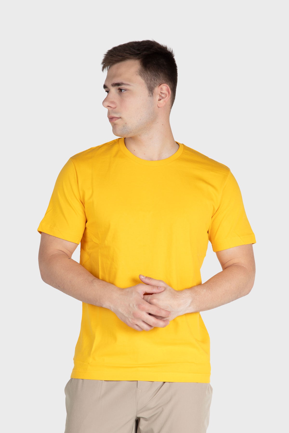 Men's Basic Cotton T-Shirt - Yellow