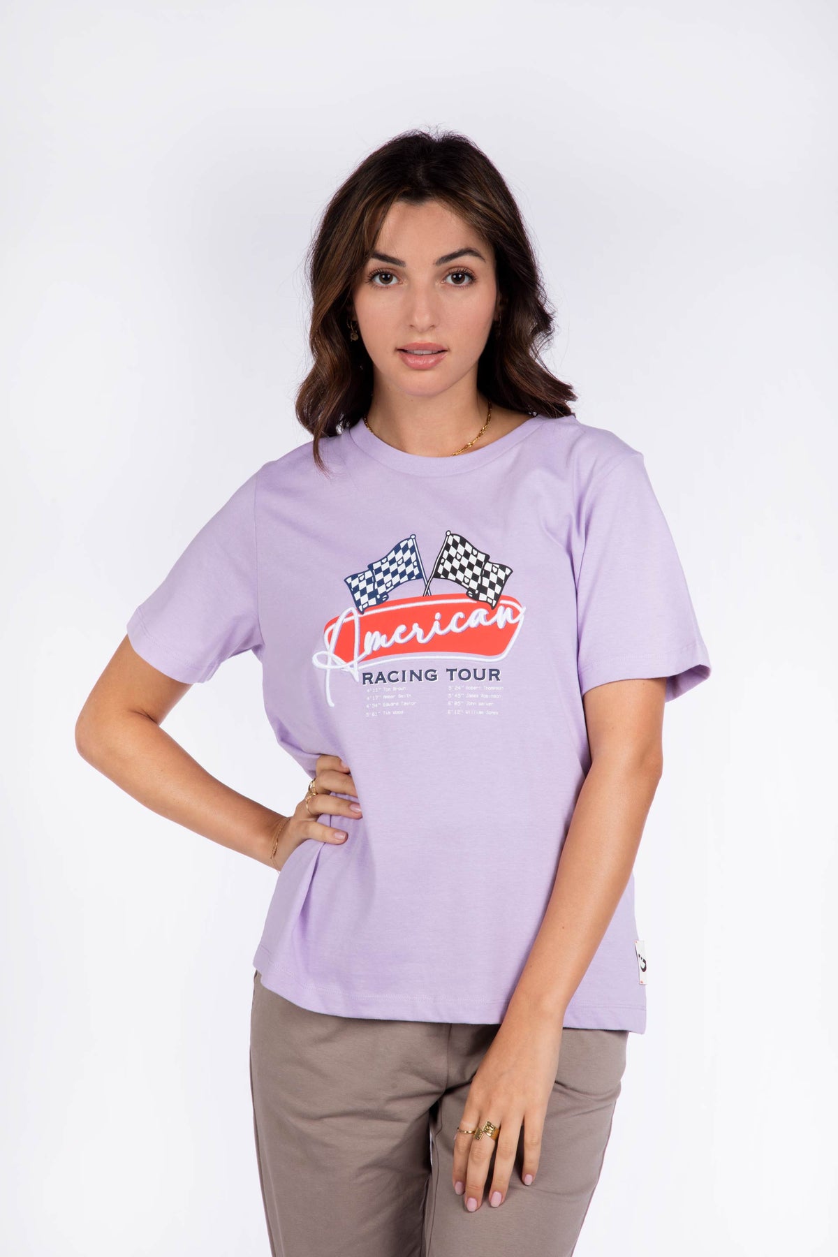 Ladies Essentials Printed T-Shirt - Purple